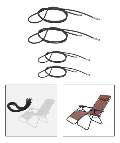 4 Piezas De Cuerda Elástica Para Silla De Jardín, Cuerdas
