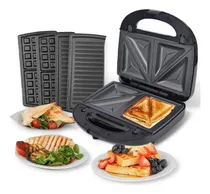 Comprar Wafflera Sandwichera Grill Electrica 3 En 1 Tostadora Color Negro