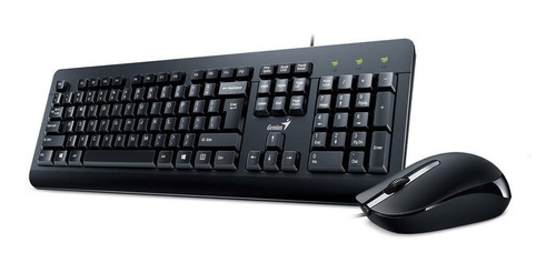 Imagen 1 de 5 de Kit de teclado y mouse Genius KM-160 Inglés US de color negro
