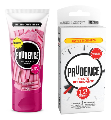  Preservativo Retardante 12 + Gel Lubricante Chicle Prudence