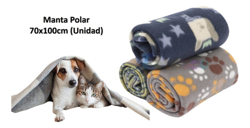 Manta Polar Frazada Para Mascota Tamaño 100x70cm (unid)