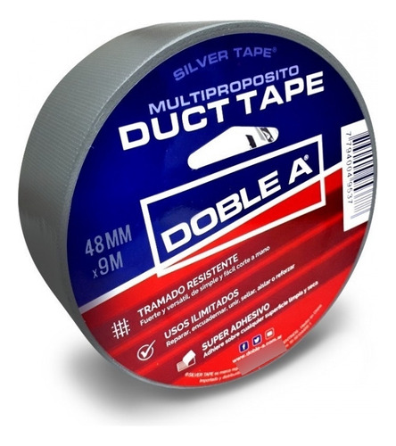 Cinta Duct Tape 48mm Rollo 9mts Doble A