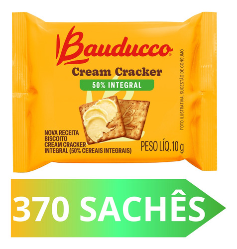 Biscoito Cream Cracker Integral Bauducco Caixa C/ 370 Sachês