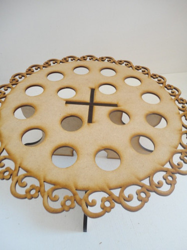 Imagen 5 de 6 de Porta Conos Calado B Base Para Cupcakes Centro De Mesa Mdf