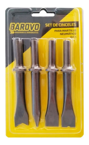 Set De 4 Cinceles Para Martillo Neumático Barovo Bkc4