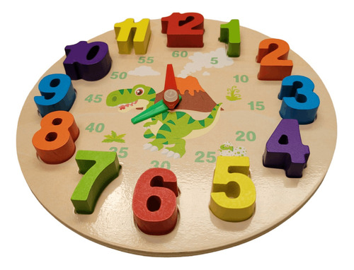 Reloj Didáctico De Madera Infantil Con Números Para Aprender