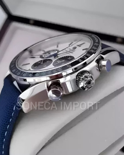 Relógio Omega Snoopy Automático Super C Eta Foguete Se Move Azul Azul Branco (Recondicionado)