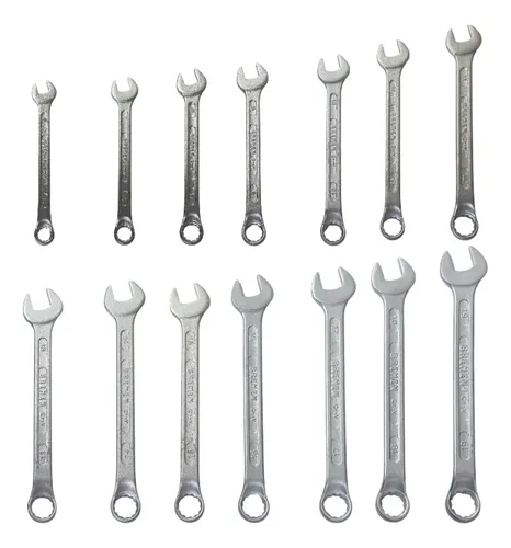 Set Juego 14 Llaves Combinada Acodada 6 A 19mm Taller Bremen