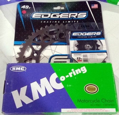 Kit Relação Crf230 Edgers + Corrente Kmc Gold Com Retentor