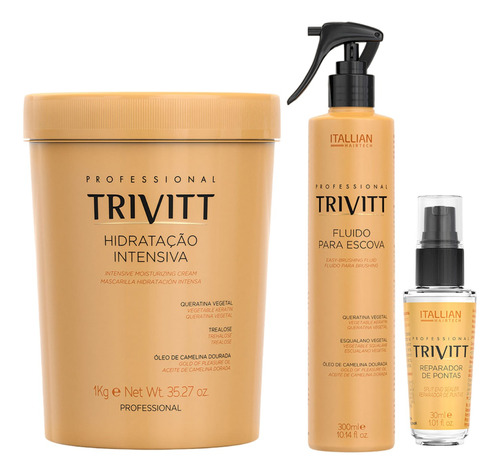 Kit Hidratação Trivitt Máscara Fluido Reparador