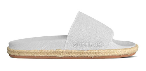 Sandalia 1908 Slides Organic Canvas Rope White Superga