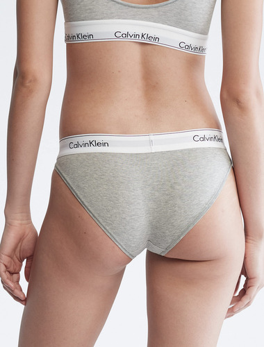 Bikini Moderno De Algodón Elástico Panty Calvin Klein, Gris