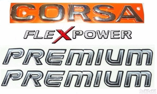 Emblemas Corsa Sedan Flexpower + Premium - 2003 À 2007