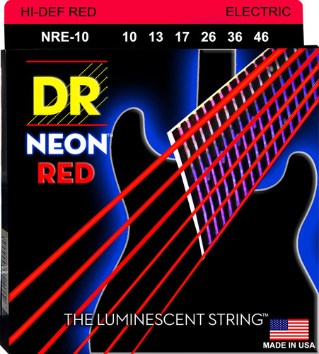Dr Strings Hi-def Neon Cueda Para Guitarra Electrica Color