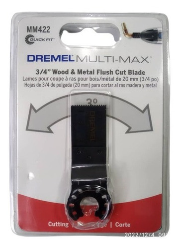 Dremel Multimax Hoja De3/4 Para Cortar Al Ras Madera Y Metal