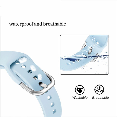 Correa Silicona Flat Para Smartwatch Foxbox P45 Bw0472 Azul Claro 2.2 Cm