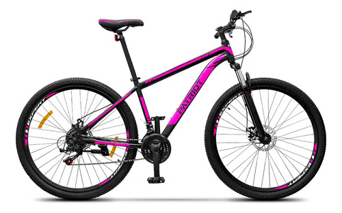 Mountain bike Expert Bikes Montaña Patriot R29 M 21v frenos de disco mecánico cambios Shimano color rosa/negro con pie de apoyo