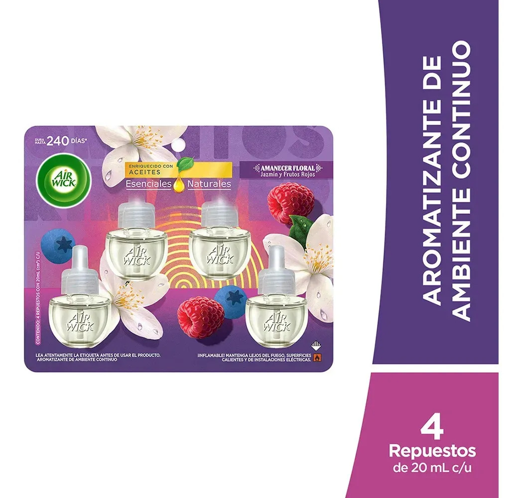 Pack x4 Aromatizante Eléctrico Líquido 80ml Air Wick