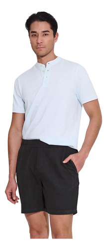 Bermuda Short Lino Casual Next & Co Lisb Marino Hombre