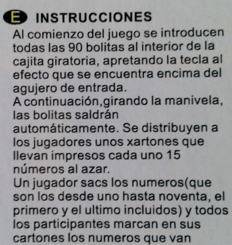 Imagen 4 de 4 de Bingo Lotto Loteria Bolillero Fichas 48 Cartones 90 Numeros