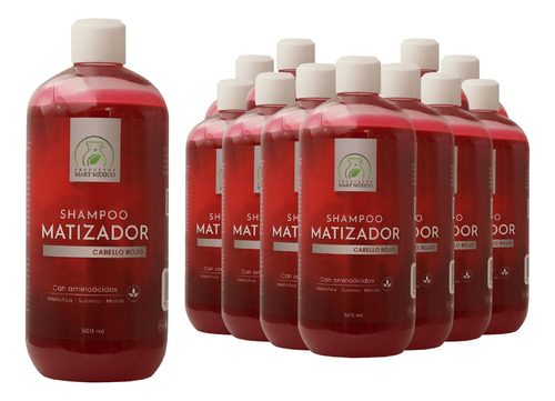  Shampoo Baño De Color Rojo (500ml) 12 Pack