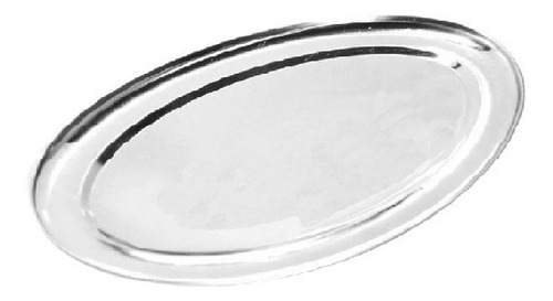 Travessa Oval Em Aço Inox 1mm Bandeja Para Servir 35cm