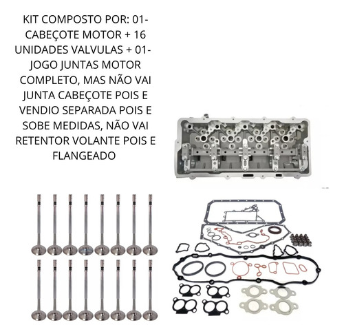 Cabeçote Ford Ranger 3.0 16v Diesel C/valvulas Jogo Juntas