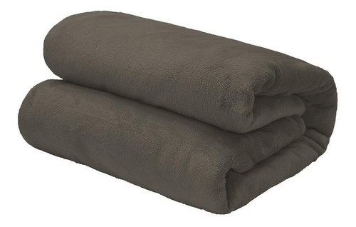 Cobertor Camesa Flannel Loft cor marrom com design liso de 2.2m x 1.8m
