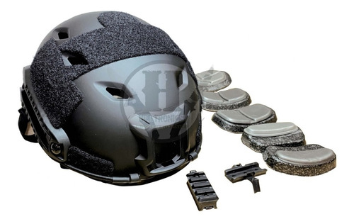 Casco Tactico Fast Helmet Bj Negro Rbn Picatinny Airsoft