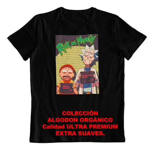 Polera - Dtf - Algodon Organico - Rick And Morty Carcel