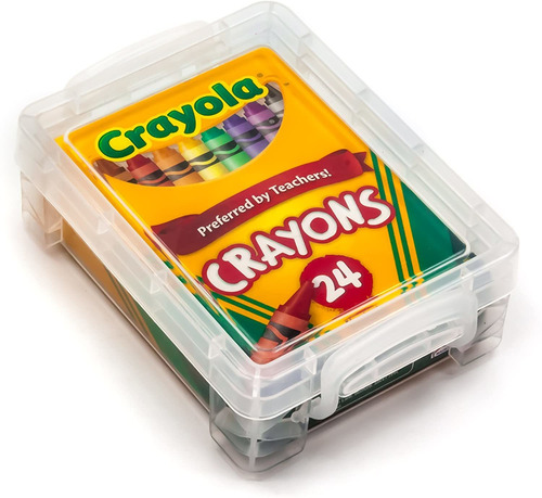 24 Crayones Con Caja Plastico Crayola Super Stacker