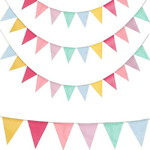 Banderas Simur 48pcs Arpillera Bunting Imitación De Lino Mul