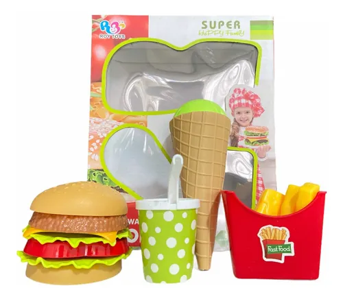 Armable Set Comida Rápida Hamburguesa Juego Didáctico Cocina