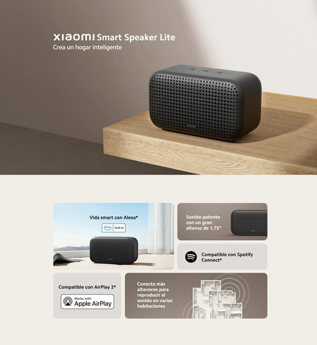 Bocina Alexa Xiaomi Smart Speaker Lite Compatible Con Apple Airplay 2 Bluetooth5.1 Wi-fi De 2,4 Ghz/5 Ghz