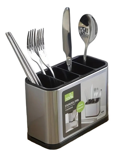 Escurridor De Cubiertos Organizador Utensilios Acero Platead