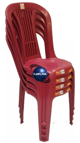 Cadeira De Plastico Bistrô Vinho Empilhável Kit 20 Un