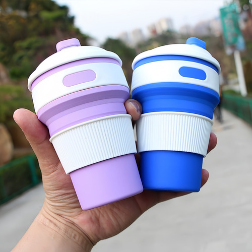 Taza Plegable Silicona 350ml, Multicolor Aleatorio 2 Piezas