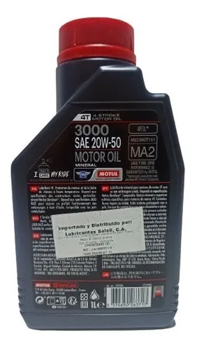 Aceite Motul 3000 20w50 4t