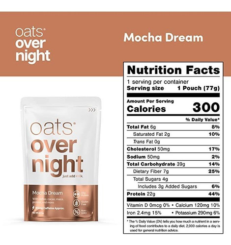         Oats Overnight - Mocha Dream (8 Comidas) Batido De .