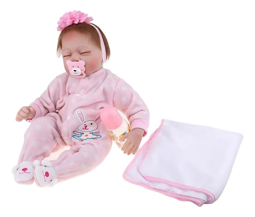 Muñeca Bebe Recien Nacido Tipo Reborn Pink Doll 18 Pulgadas