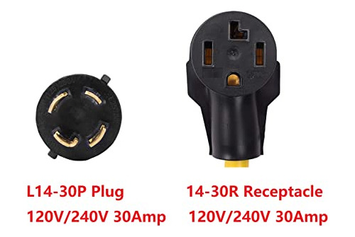 Onetak Nema L14-30p A 14-30r 120 V/240 V, 30 Amperios, 4 Cla