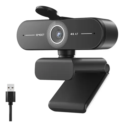 Webcam Emeet C60e 4k Uhd 8mp Foco Automático 60fps 2microfon Pret...