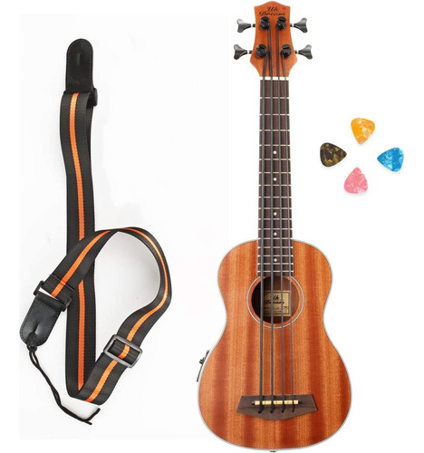 Ukelele Bajo Acústico Eléctrico De 30 Pulgadas De Madera De