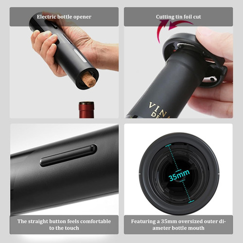Sacacorchos Electrico Automatico Recargable Usb De Acero