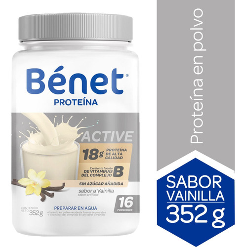 Proteina Benet Polvo Vainilla Sin Azucar X 352g