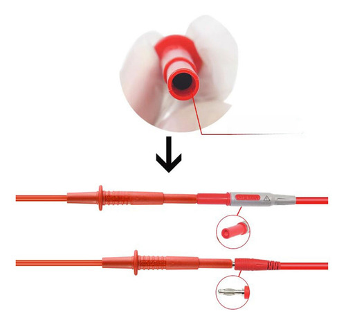 Sonda De Teste De Multímetro Profissional 4 Mm Banana Plug