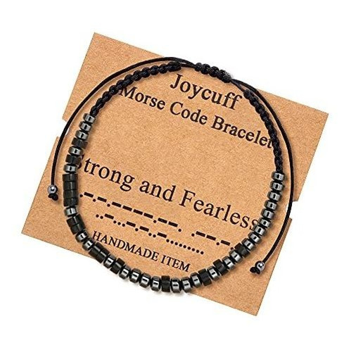 Joycuff Fuerte Y Sin Miedo Morse Code Pulseras Para Gzqkh