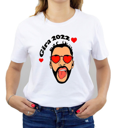 Polera Estampada Dama 100%algodón Gira 2022 Bad Bunny 458