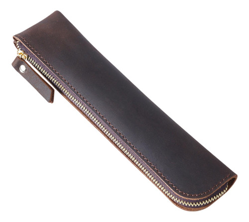 Bolsos De Manga De Cuero De Cuero Pu Bolsillo Marrón Oscuro