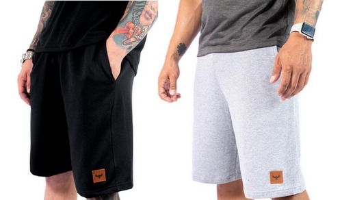 Kit 2 Bermudas Moletom Masculino Academia Esporte Fitness Nf